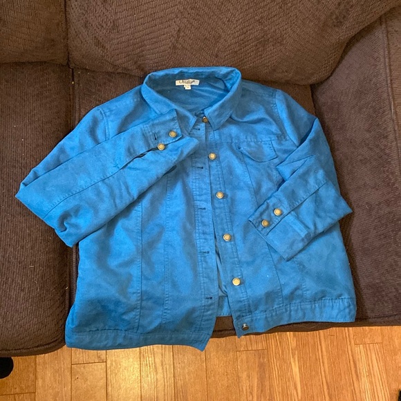 Faux suede button up - Picture 1 of 7